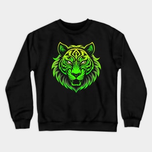 Tiger face neon green Crewneck Sweatshirt